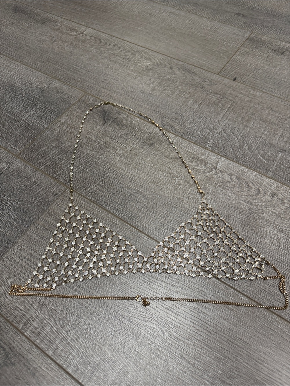 Gold Rhinestone Bralette Chain Top - Picture 4 of 4